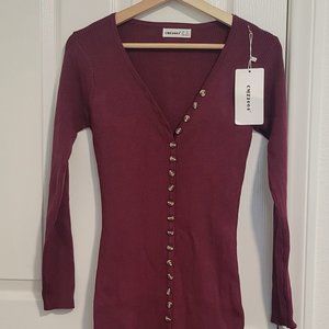 Women's Button Down Long Sleeve Cardigan Sweater Dress